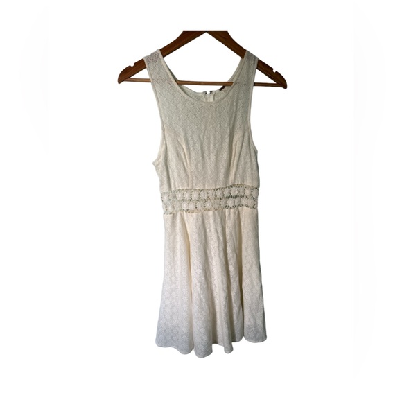 FREE PEOPLE Daisy Waist Dress Size 2 Ivory Sleeveless Fit & Flare dress - Picture 5 of 9